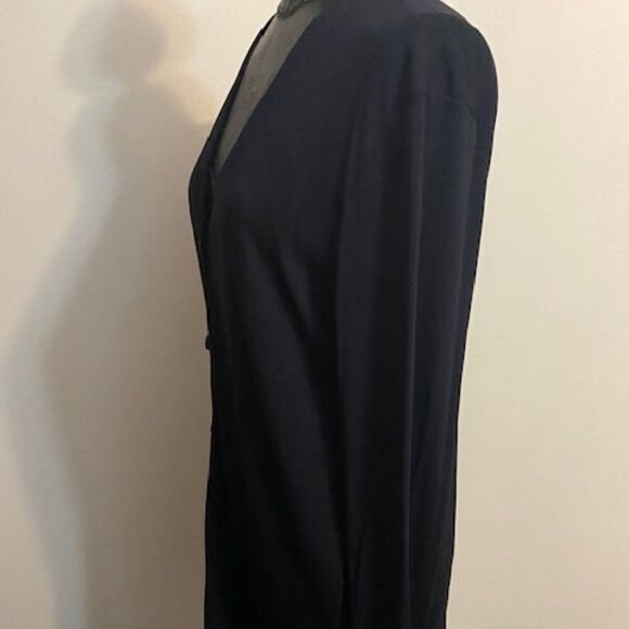 Josephine Chaus Navy Blue button front V-neck cardigan, size XL - Picture 2 of 5